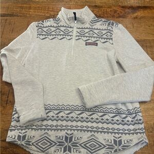 Vineyard Vines Light Gray Zip-Up Sweater